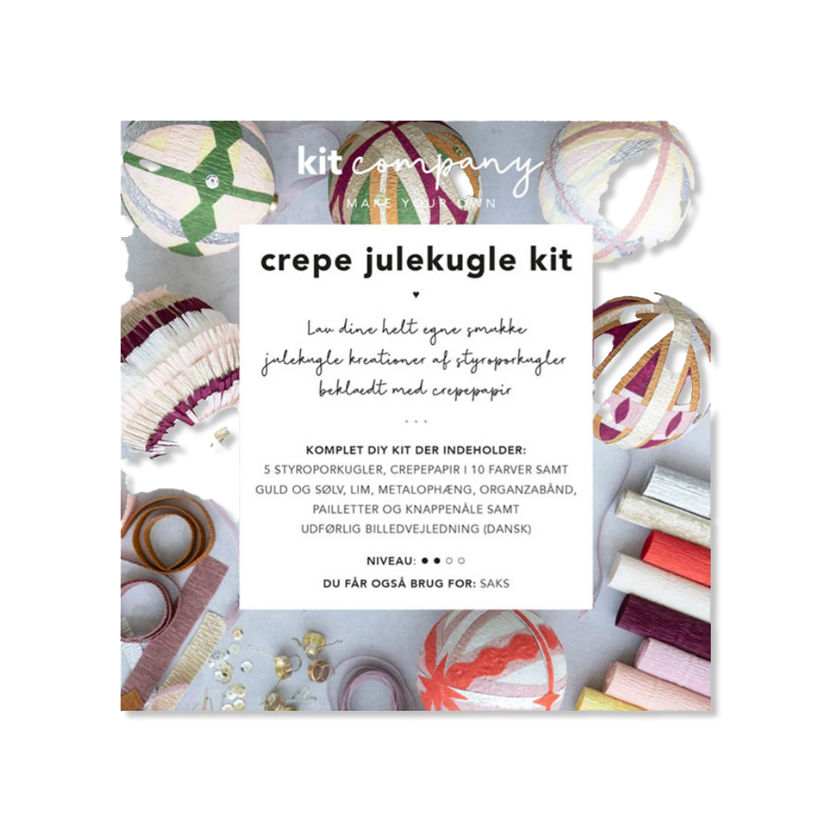 Crepe julekugle kit Weihnachten