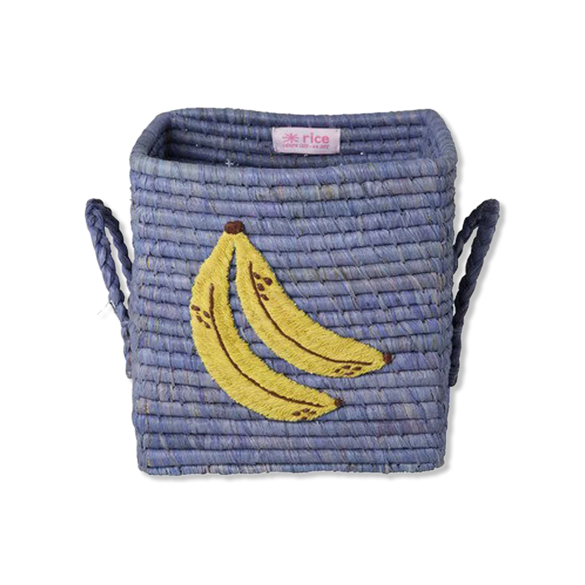 Raffia square Korb