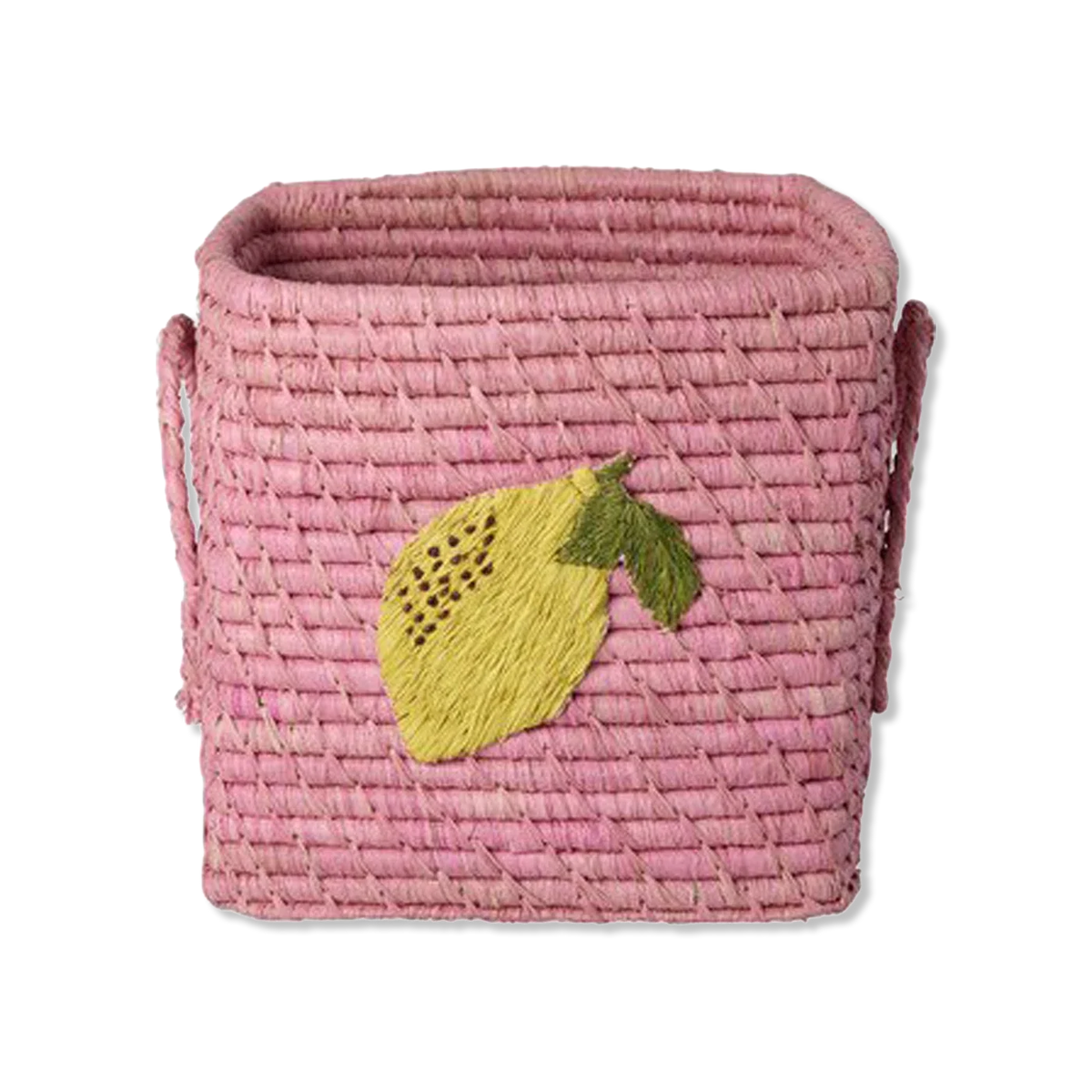 Raffia square Korb