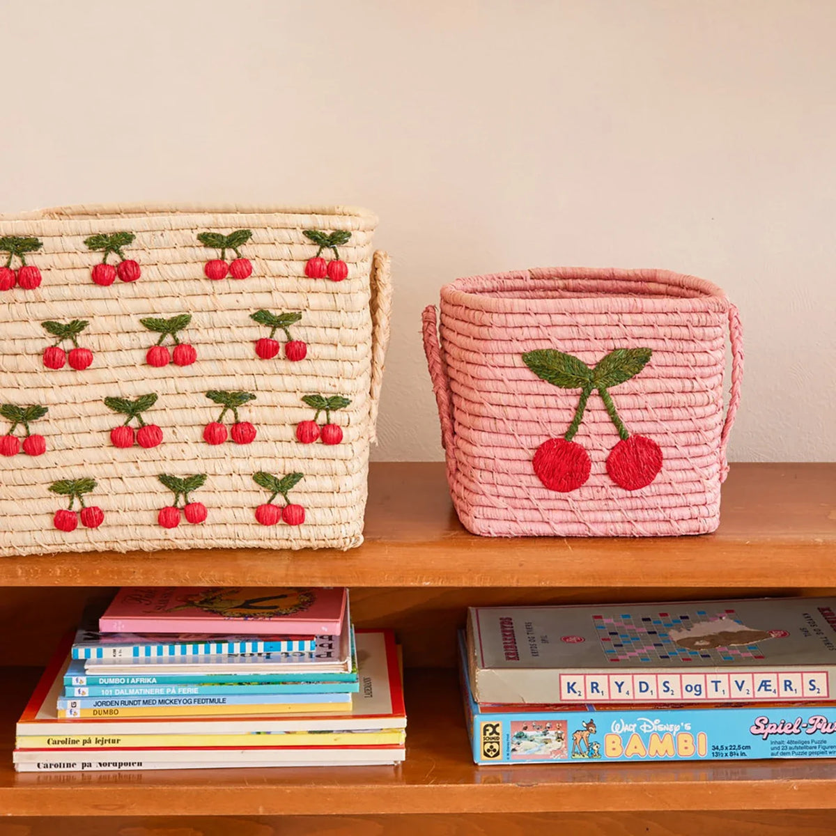 Raffia square Korb