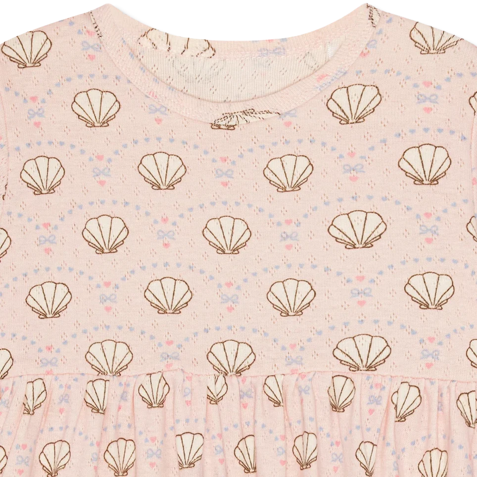 Pointelle bow Kleid
