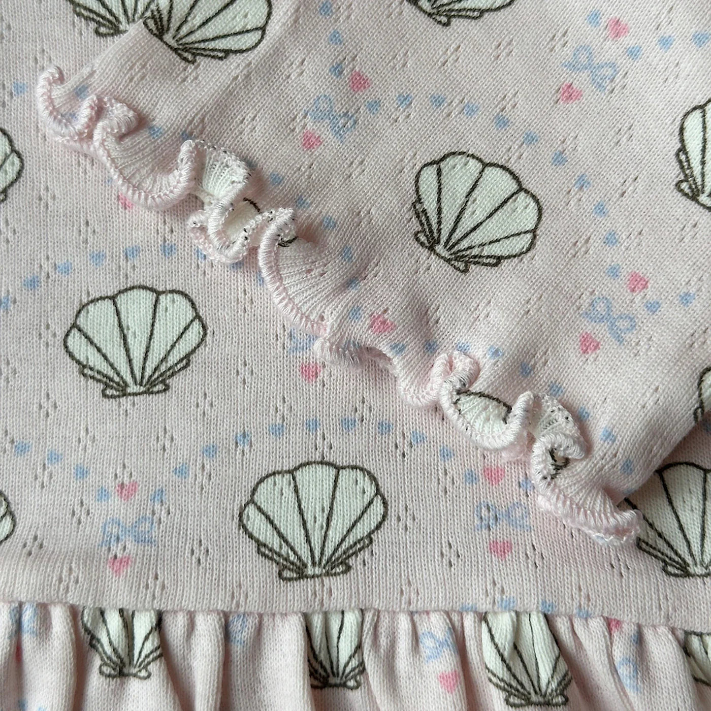 Pointelle bow Kleid
