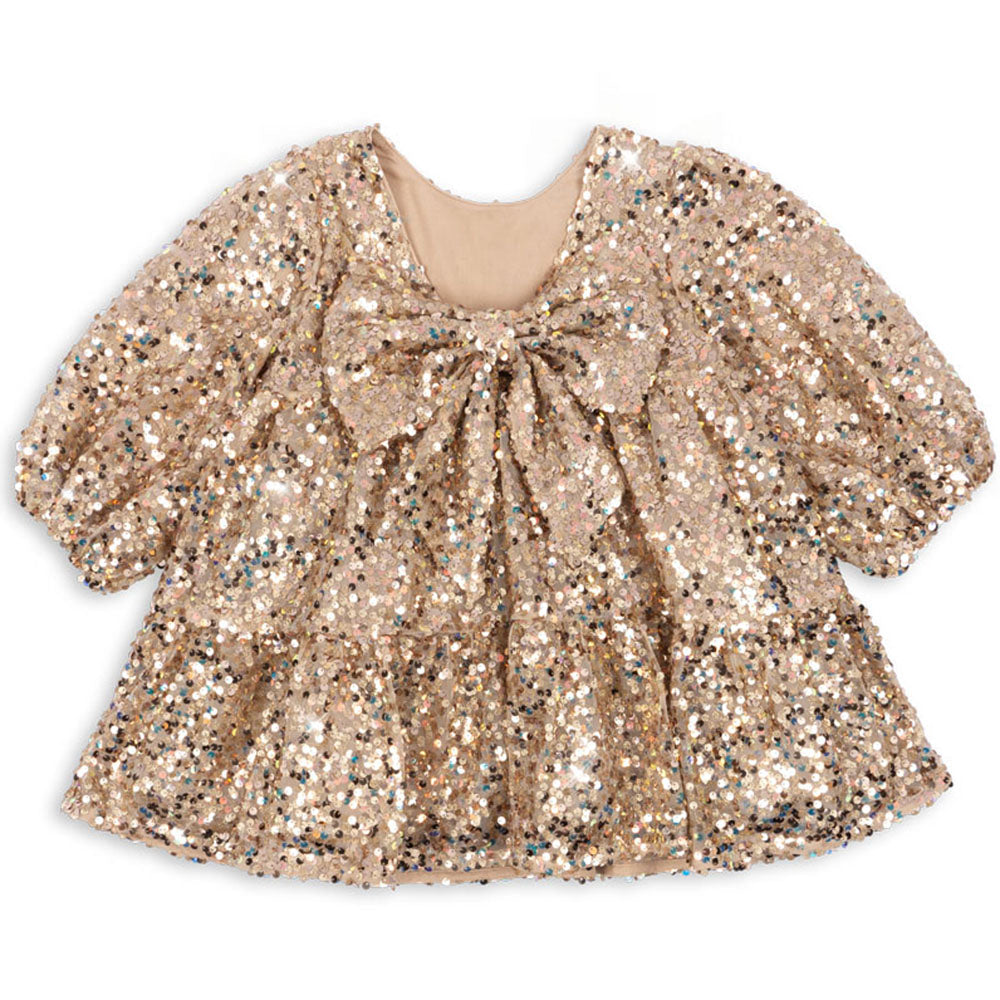 LILA SEQUINS BOW kleid