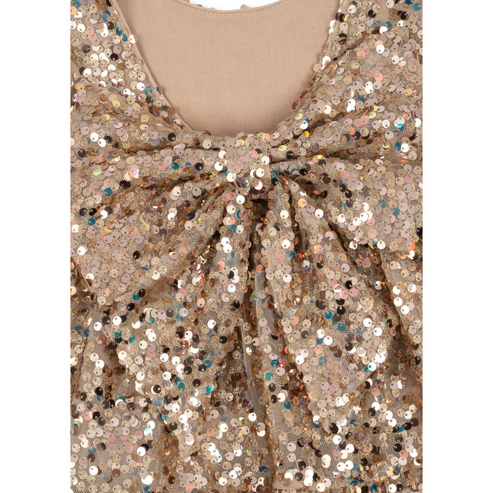 LILA SEQUINS BOW kleid
