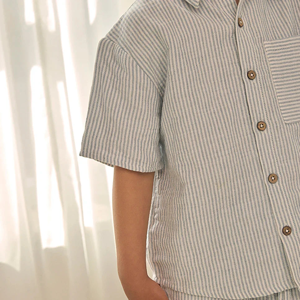 Shirt SS Muslin Stripe shirt