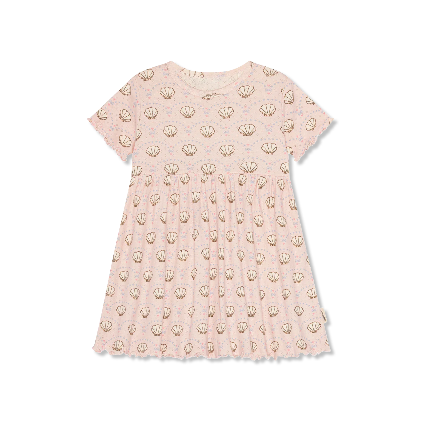 Pointelle bow Kleid