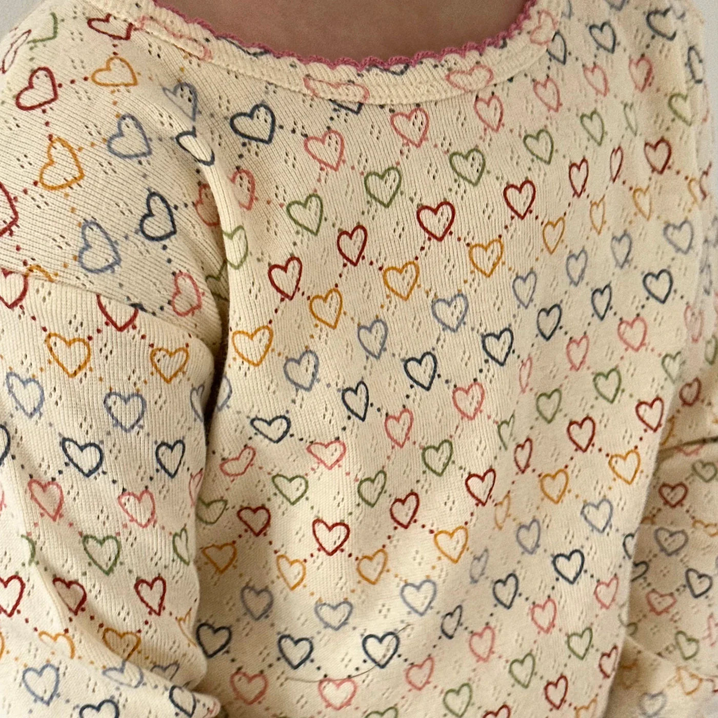 Pointelle hearts Blouse