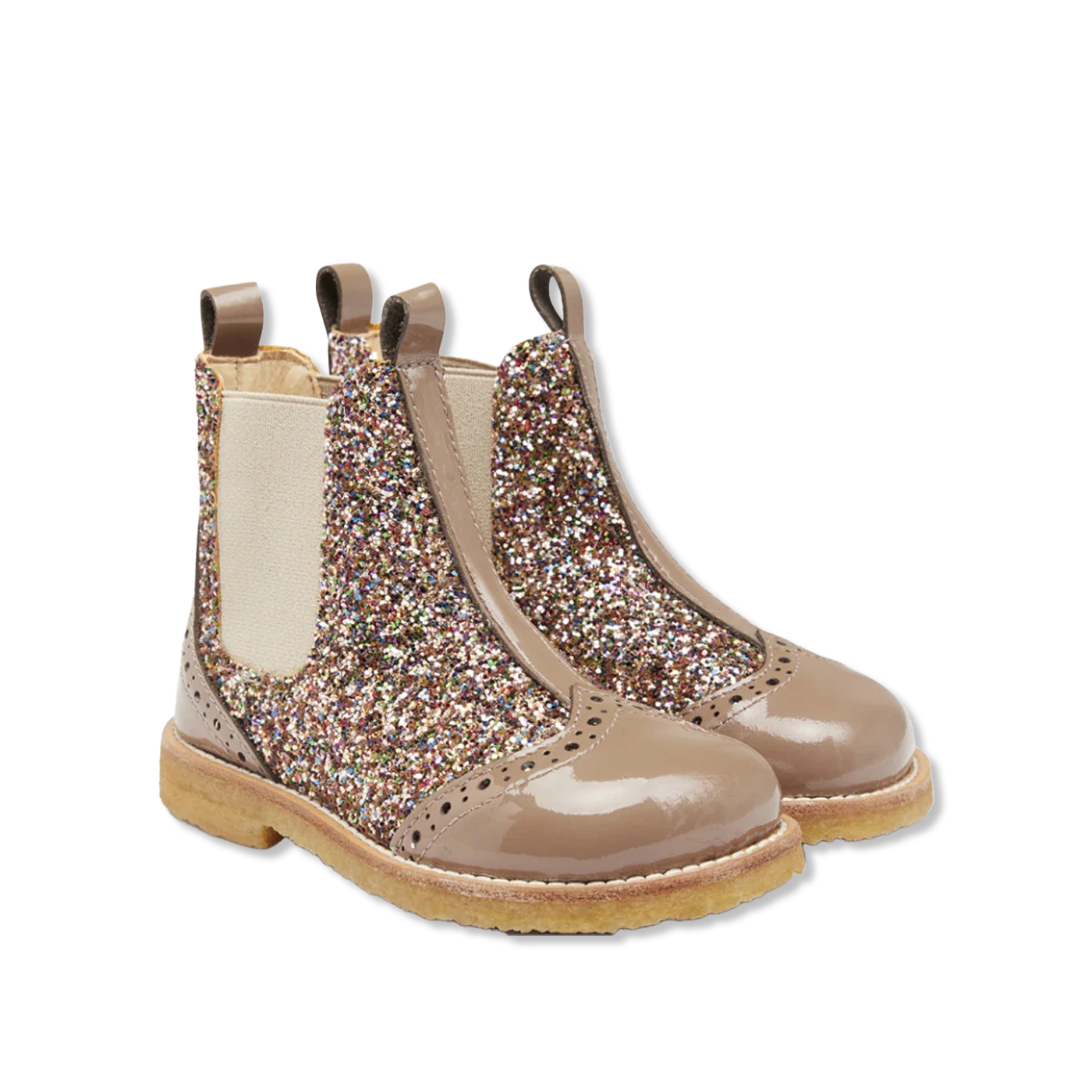 Glitter chelsea stiefeletten