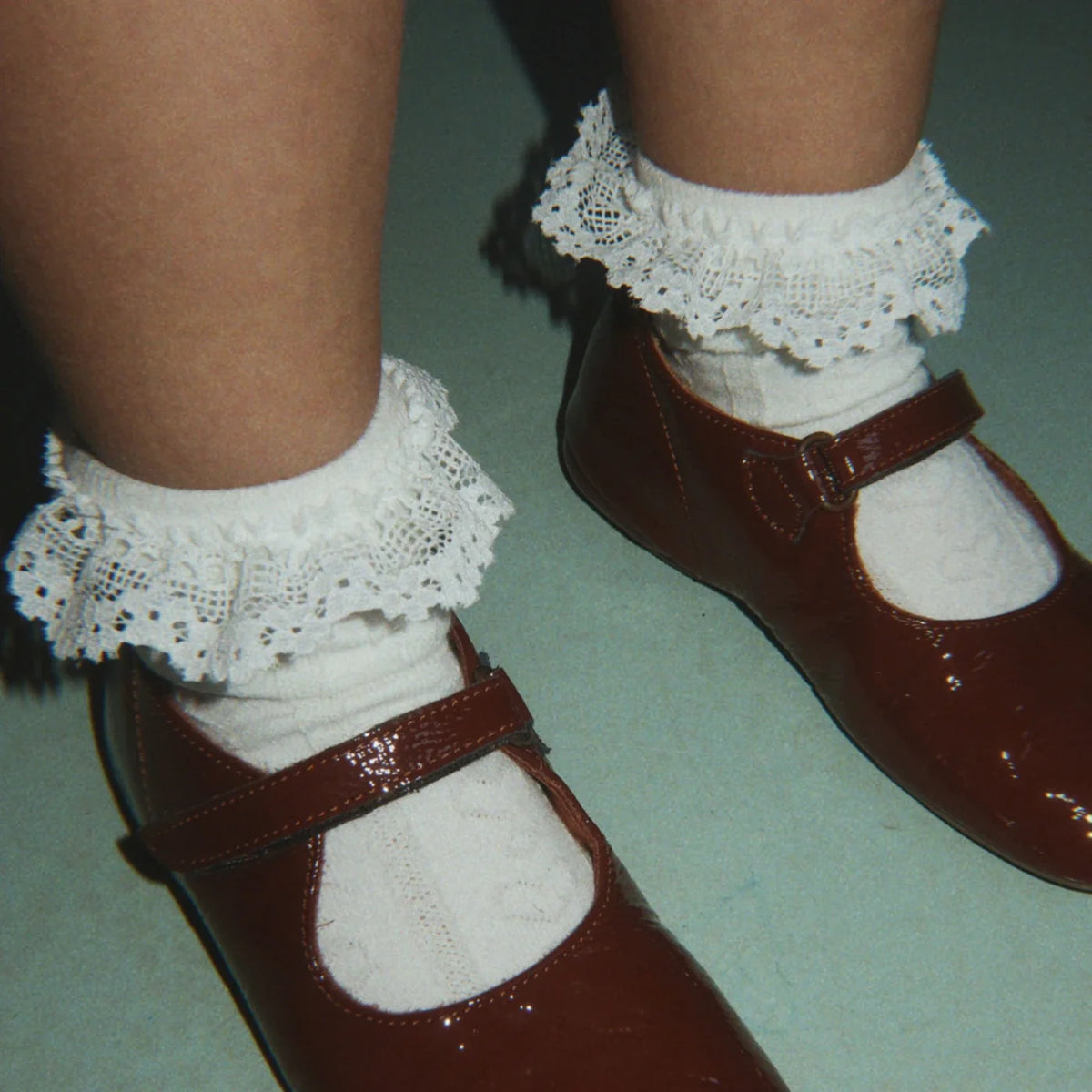 Pointelle frill Socken
