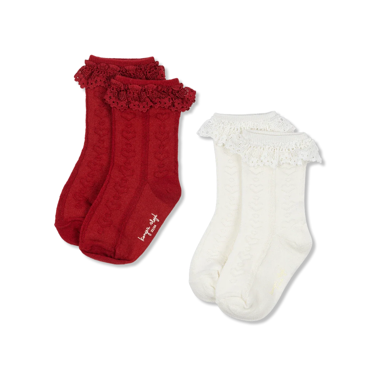 Pointelle frill Socken