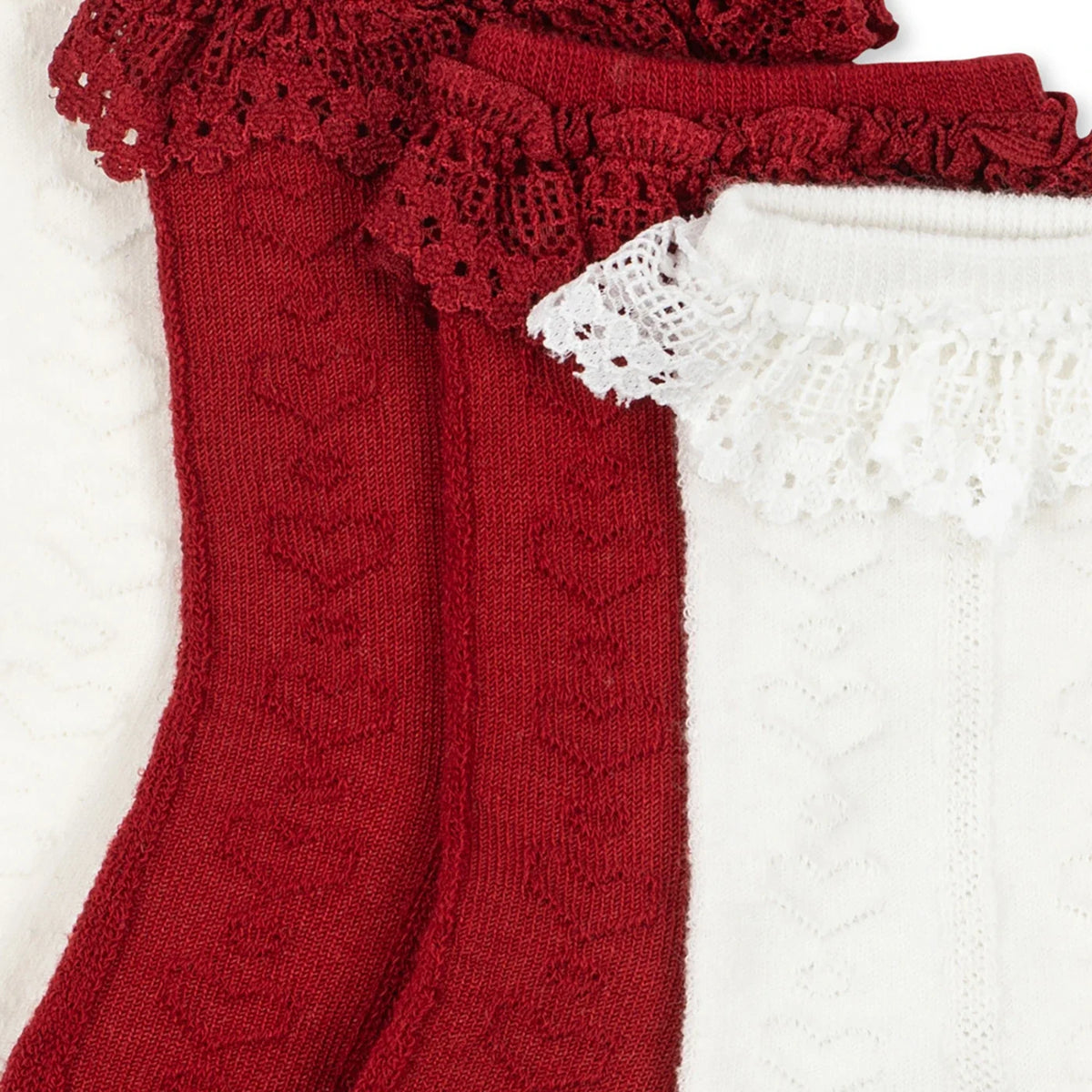 Pointelle frill Socken